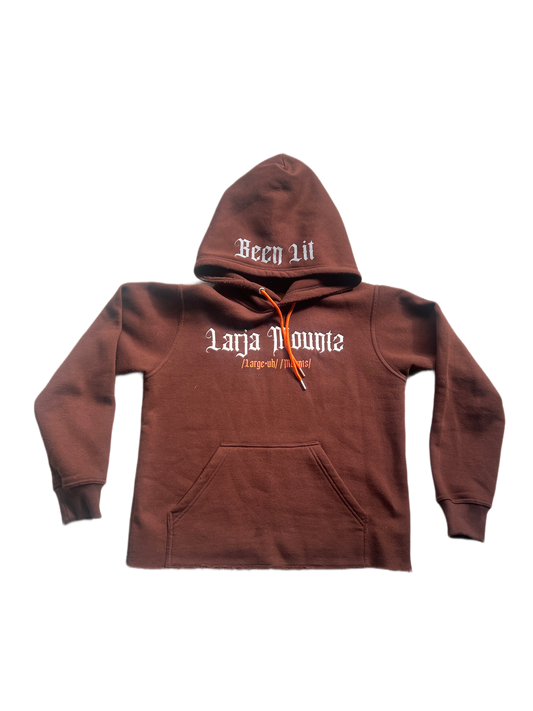 Brown “Been Lit” cropped hoodie